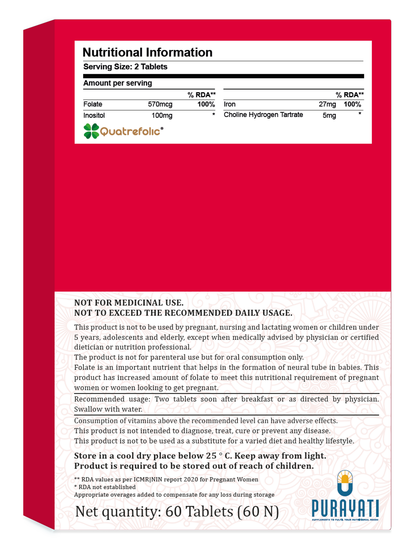 Folate, Iron & Nutrients (60 Tablets)