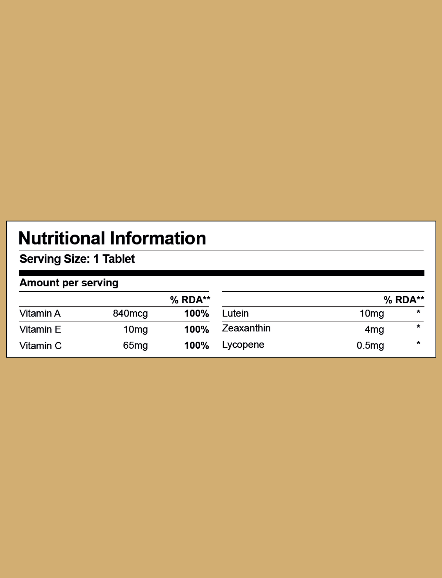 Vitamins for Eye Health (60 Tablets)