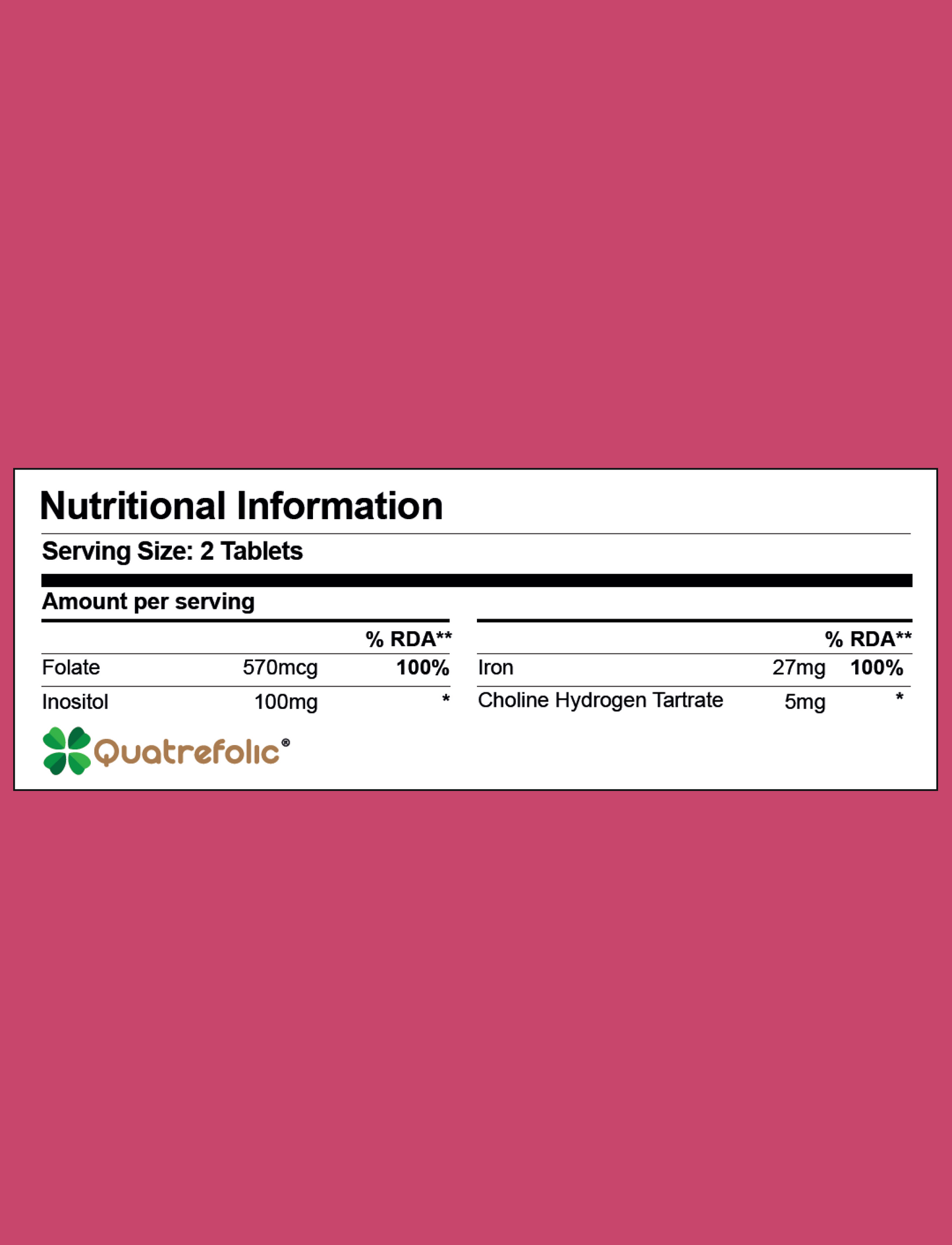 Folate, Iron & Nutrients (60 Tablets)